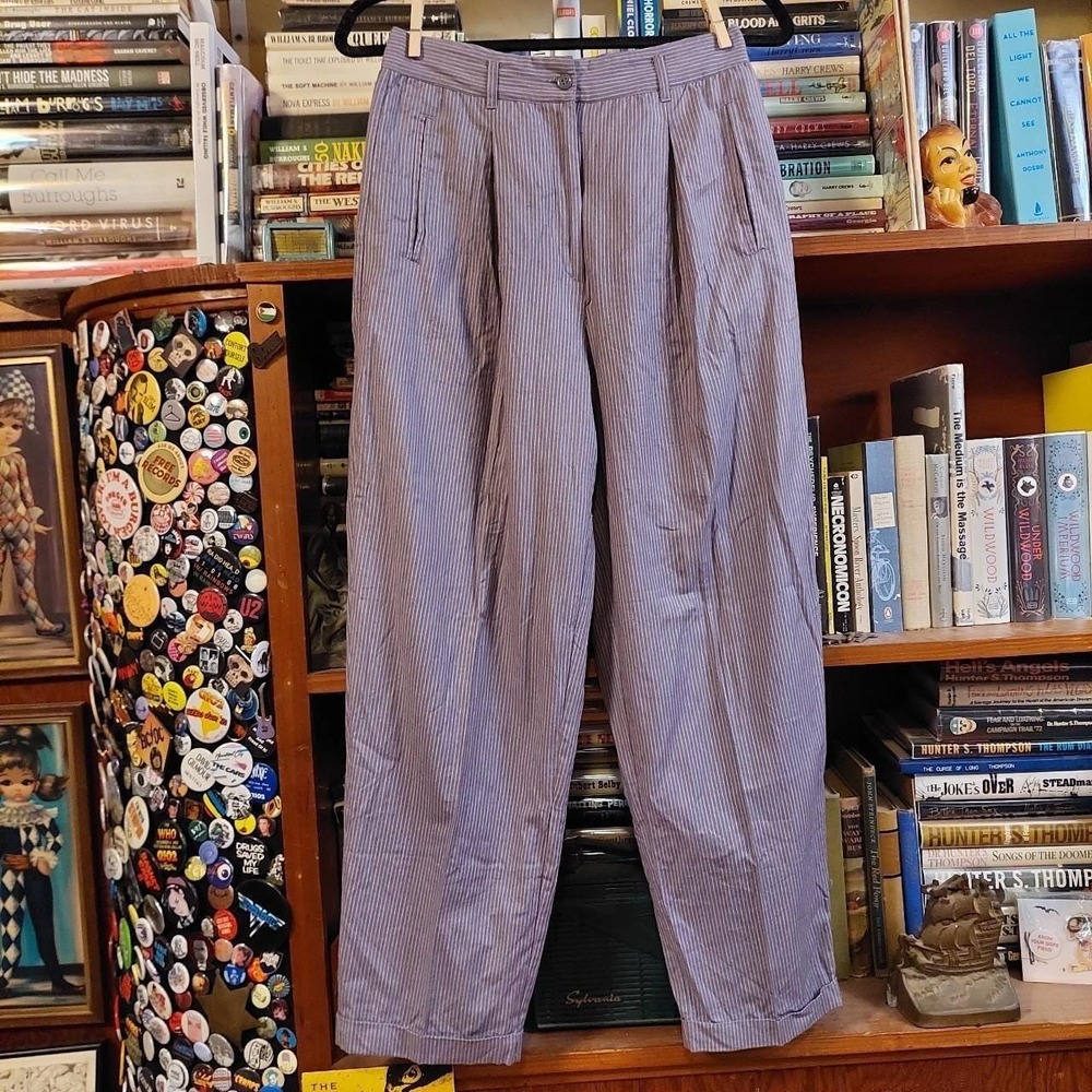 Vintage pink and grey pin striped pants.
